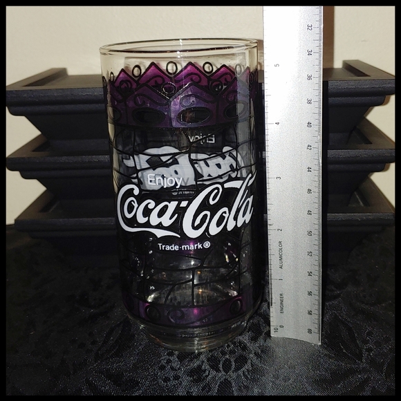Vintage Coca Cola Stained Glass Style Drinking Glass - Picture 4 of 6